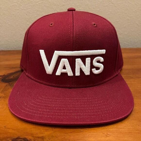 Vans Classic Logo Snapback Hat Maroon - Picture 1 of 4